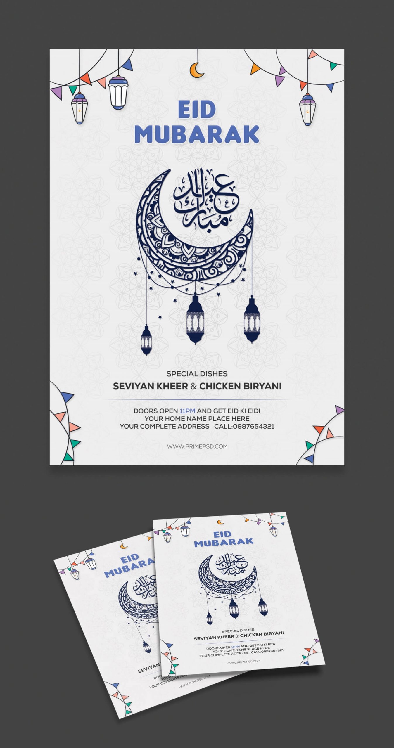 eid mubarak flyer psd