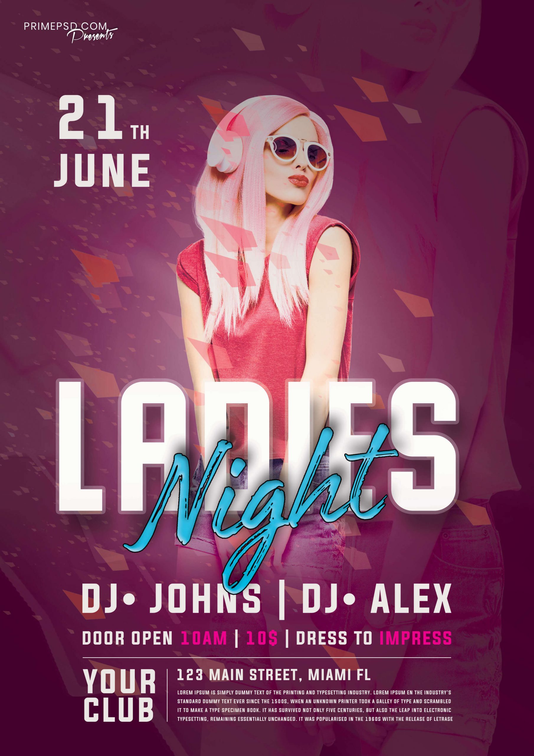ladies night, ladies night flyer, laddies night flyer, flyer psd, psd flyer, ladies night free psd flyer, primepsd, prime psd, psdfreebeis, flyer, psd, party flyer, party