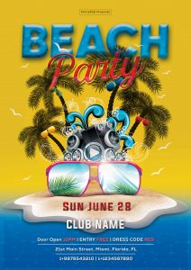 party, beach party, party flyer, beach party flyer, summer, summer party flyer, summer party, summer flyer, primepsd, prime psd