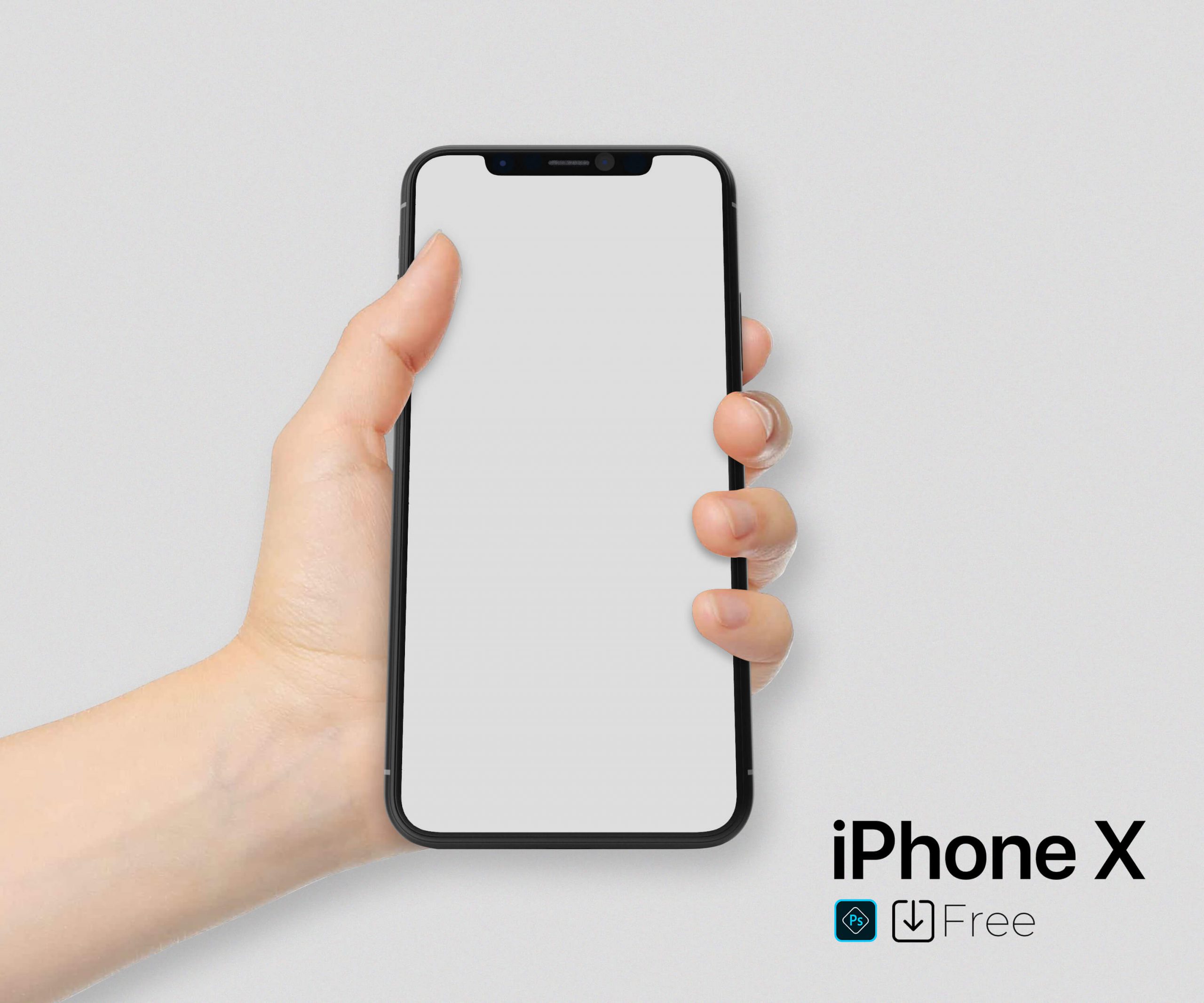 iphone x in-hand psd mockup