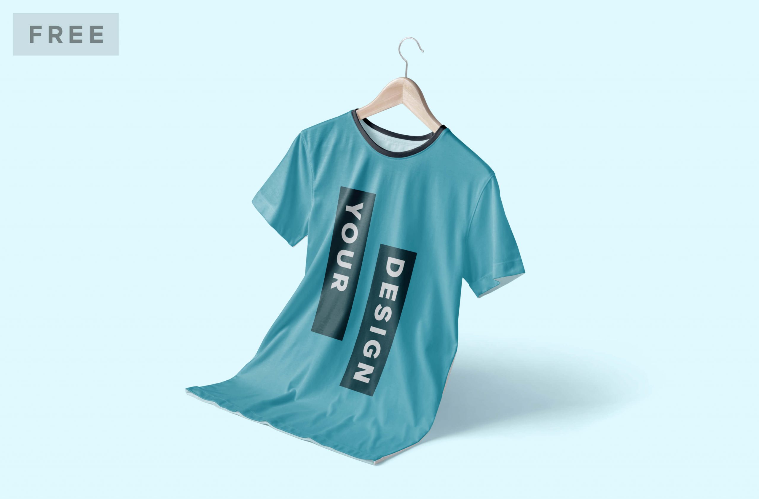 Round Neck T-Shirt Mockup Free PSD