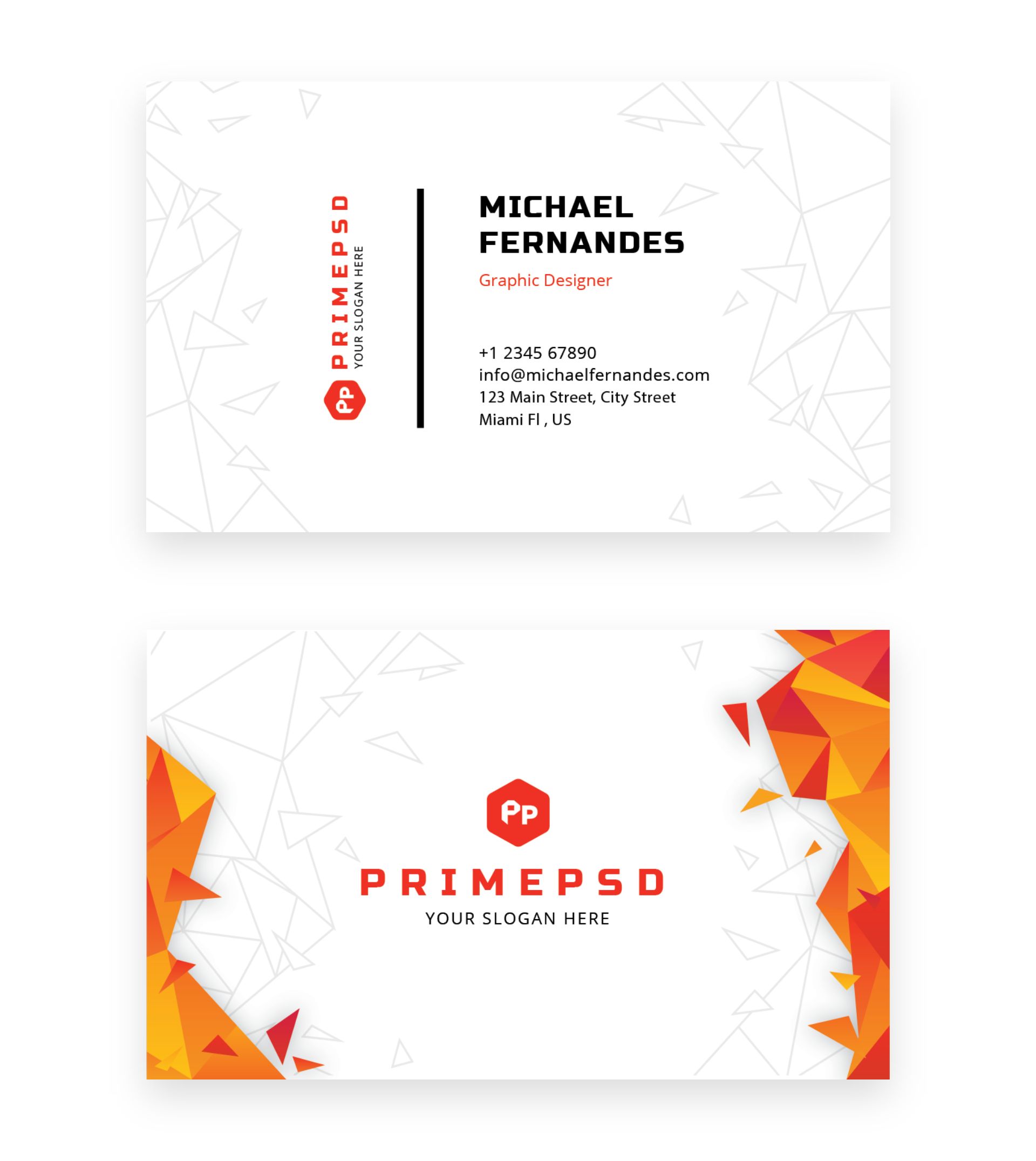 Graphic Designer Business Card Free PSD Template