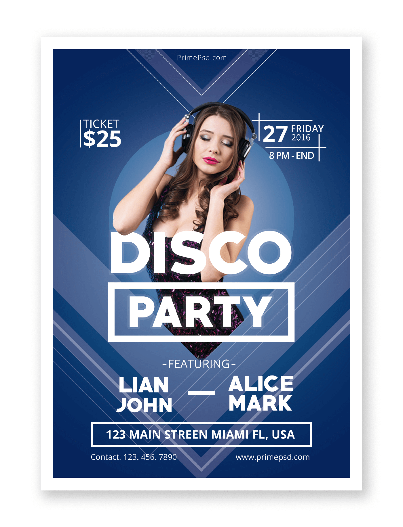 disco party flyer free psd