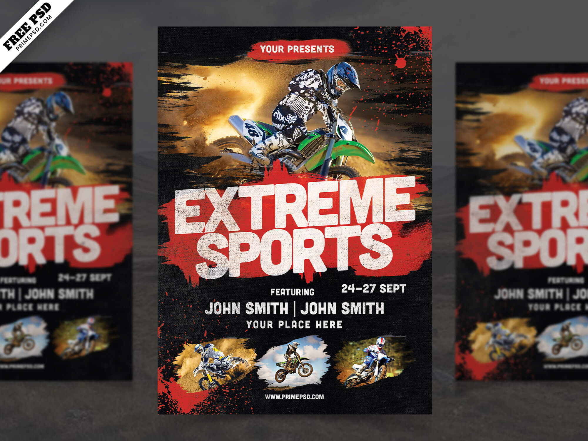 extreme sport flyer psd