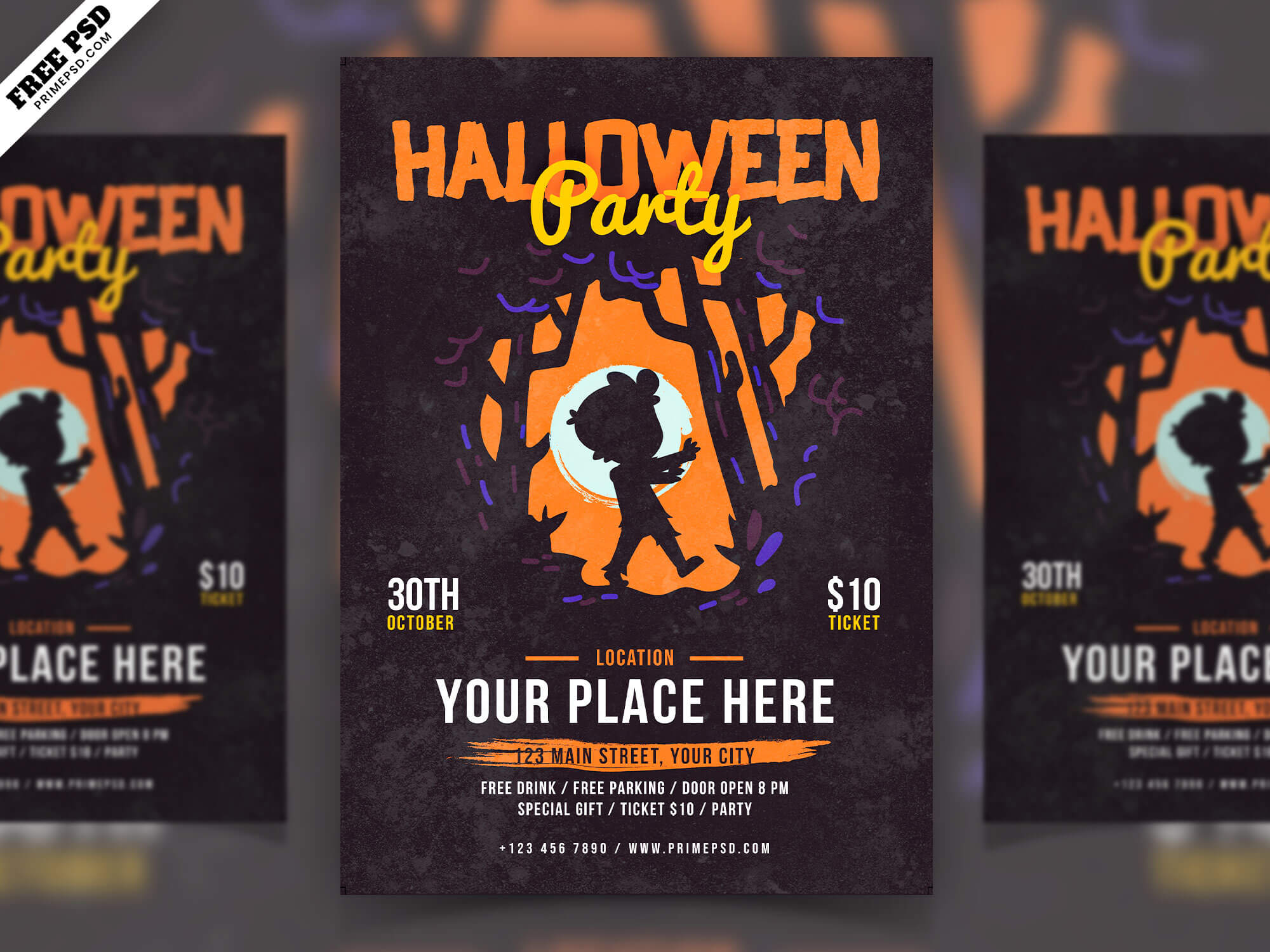 halloween flyer psd