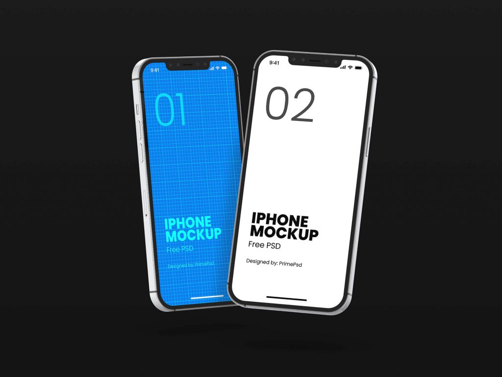 Floating iPhone 12 Mockup Free PSD Download - PrimePSD