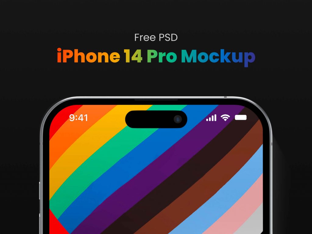 iPhone 14 Pro Mockup Free PSD - PrimePSD